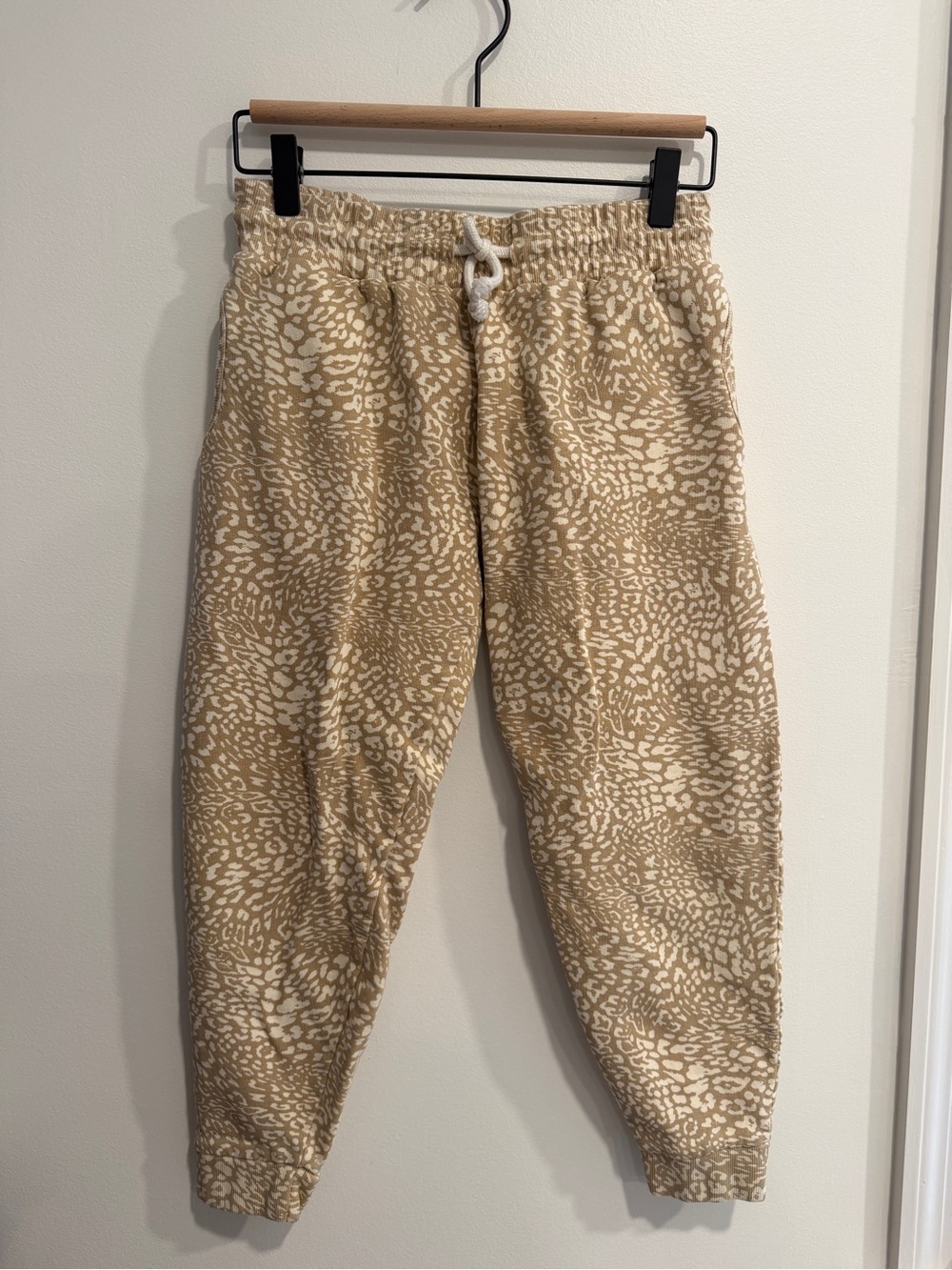MNSTRkids Beige & Cream Animal Patterned Youth Kids Sweatpants Joggers